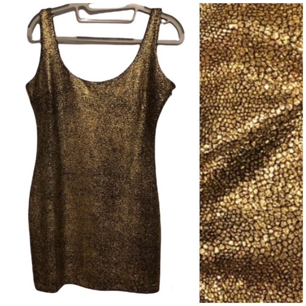 Gold Cocktail/ Party Dress by  Aakaa, Medium